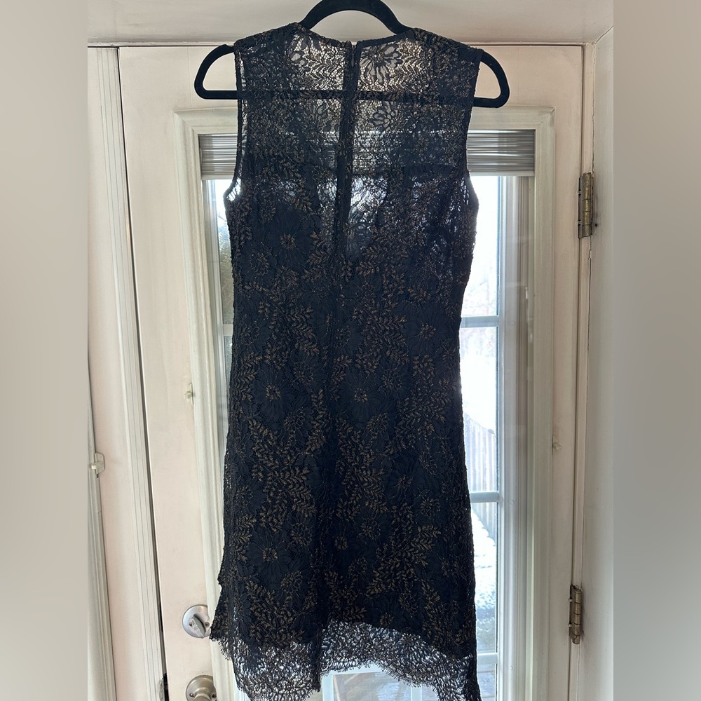 Black and gold lace Tahari dress